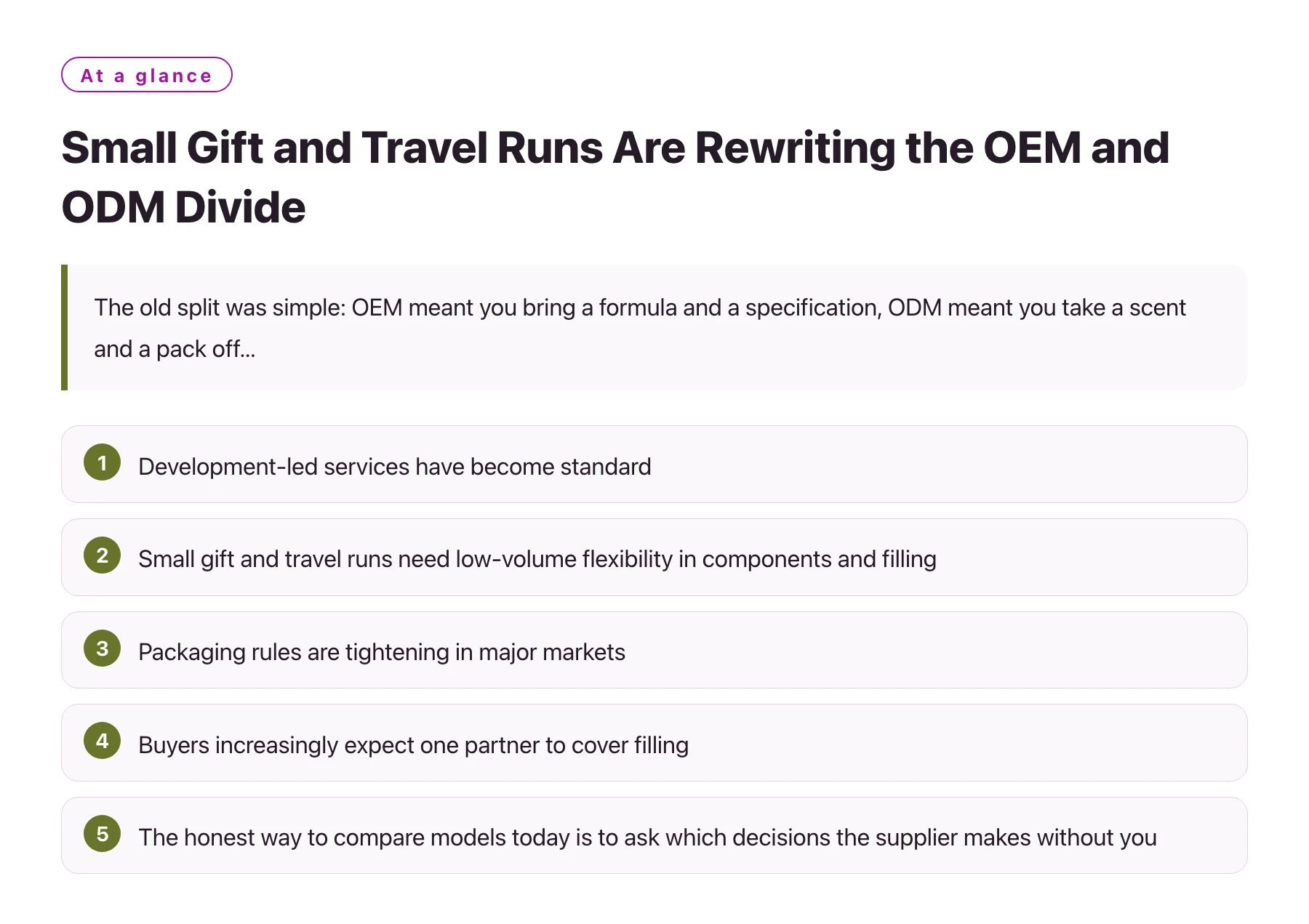 Small Gift and Travel Runs Are Rewriting the OEM and ODM Divide——全文要点速览